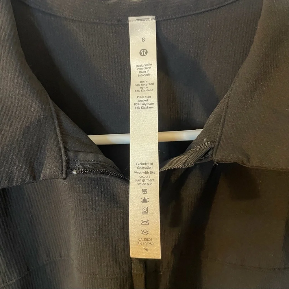 Lululemon Stretch Rib Pocketed Romper Black size 8 - Picture 5 of 8